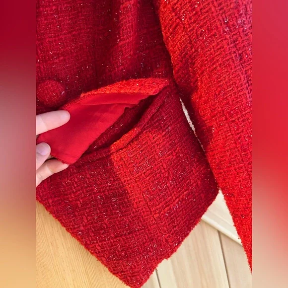 SHEIN Red Textured Blazer - Picture 4 of 4